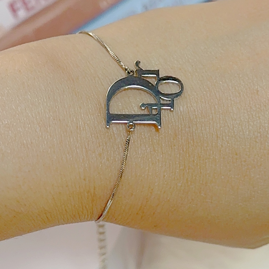 Christian Dior Logo Silver Tone Bracelet